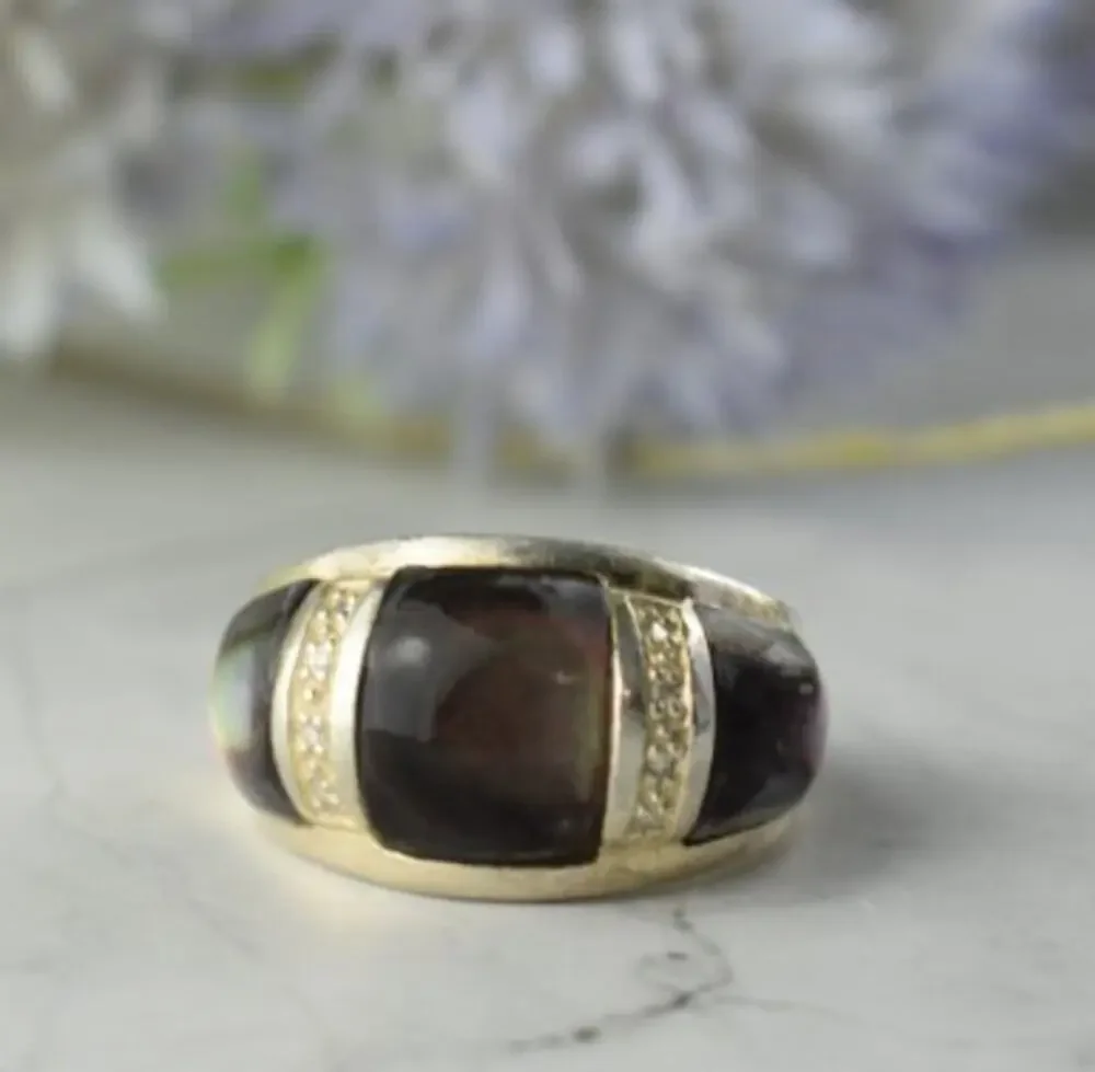 925 Sterling Silver Mother OF Pearl Ring Size 8